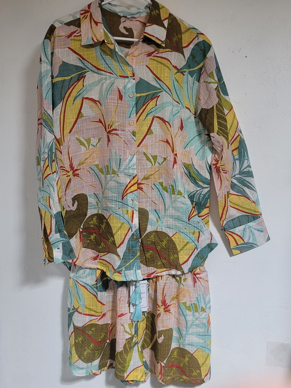 blue island Tropical Floral Set